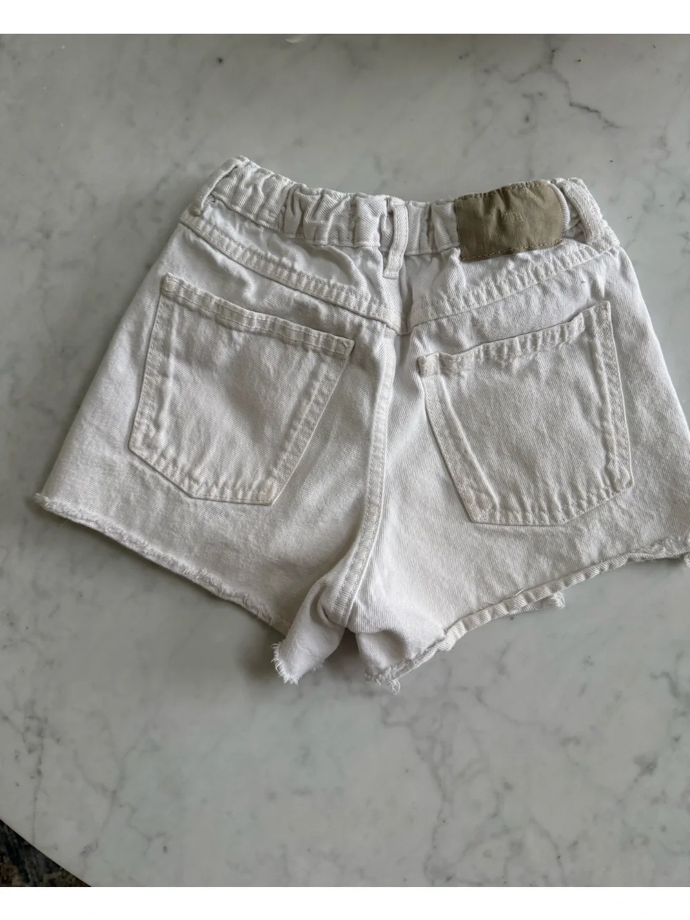 ZARA Girls White Distressed Denim Shorts 11/12